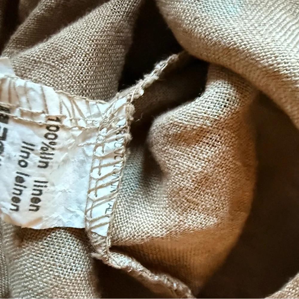 100% Lino NWT Button Breeze Top Brown Sugar One Size fits- XL 100% linen. - Picture 11 of 11